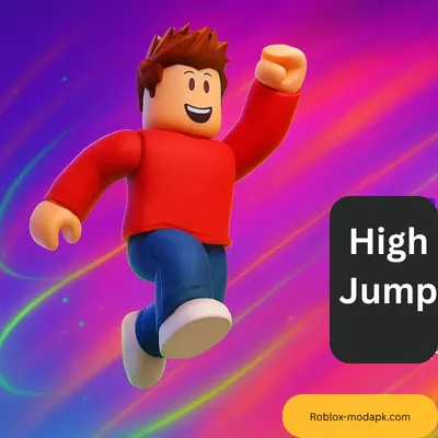 Roblox Mod APK character performing high jumps with enhanced abilities